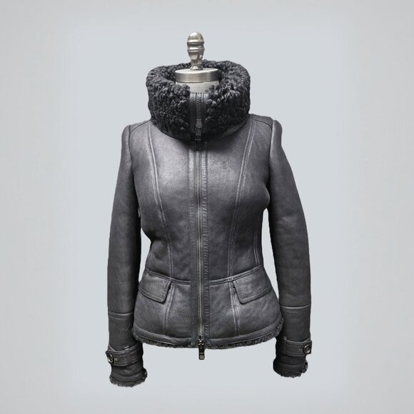 Burberry Sheep Shearling Zip-Up Jacket - Picture 1 of 5